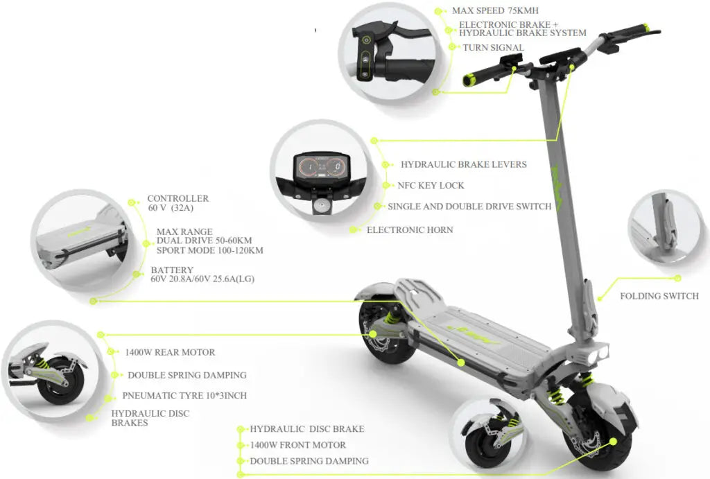 Mukuta 10 PLUS Electric Scooter 20.8 AH